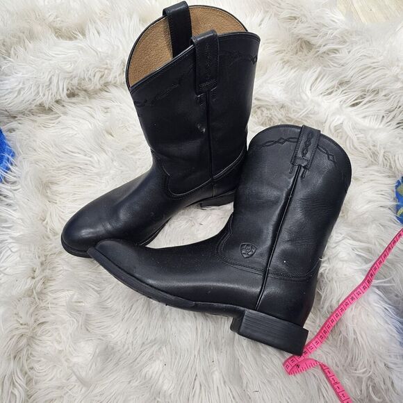 Ariat Other - Ariat US 10D Heritage Roper Full Grain Pull On Riding Boots Black Cowboy Work